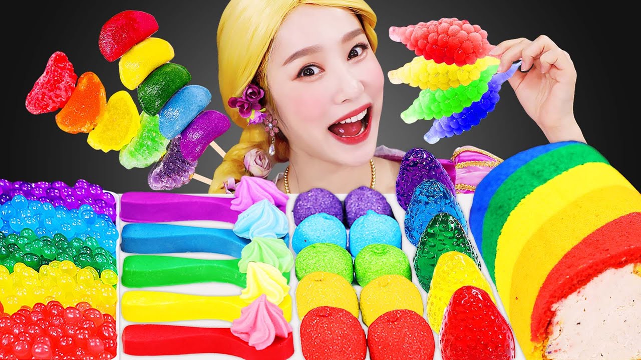 🌈무지개 먹방 모아보기🌈 Rainbow Food Mukbang JiniYum 지니얌 먹방
