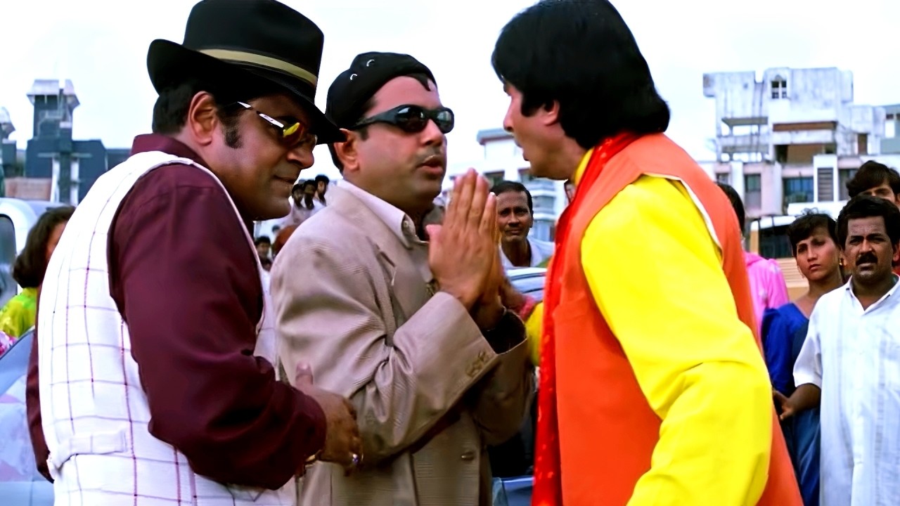 साले एक हाथ कीच कर मारुंगा तुजे गाडी देख कर नहीं चला सकता है - #amitabhbachchan  #govinda #comedy