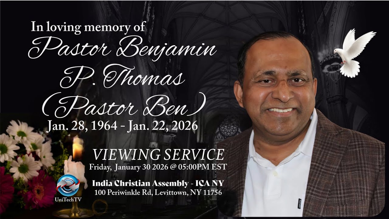 Viewing Service of Pastor BENJAMIN P. THOMAS (61) Funeral Service Jan. 30 26⁨ ⁨@UniTechTV1⁩