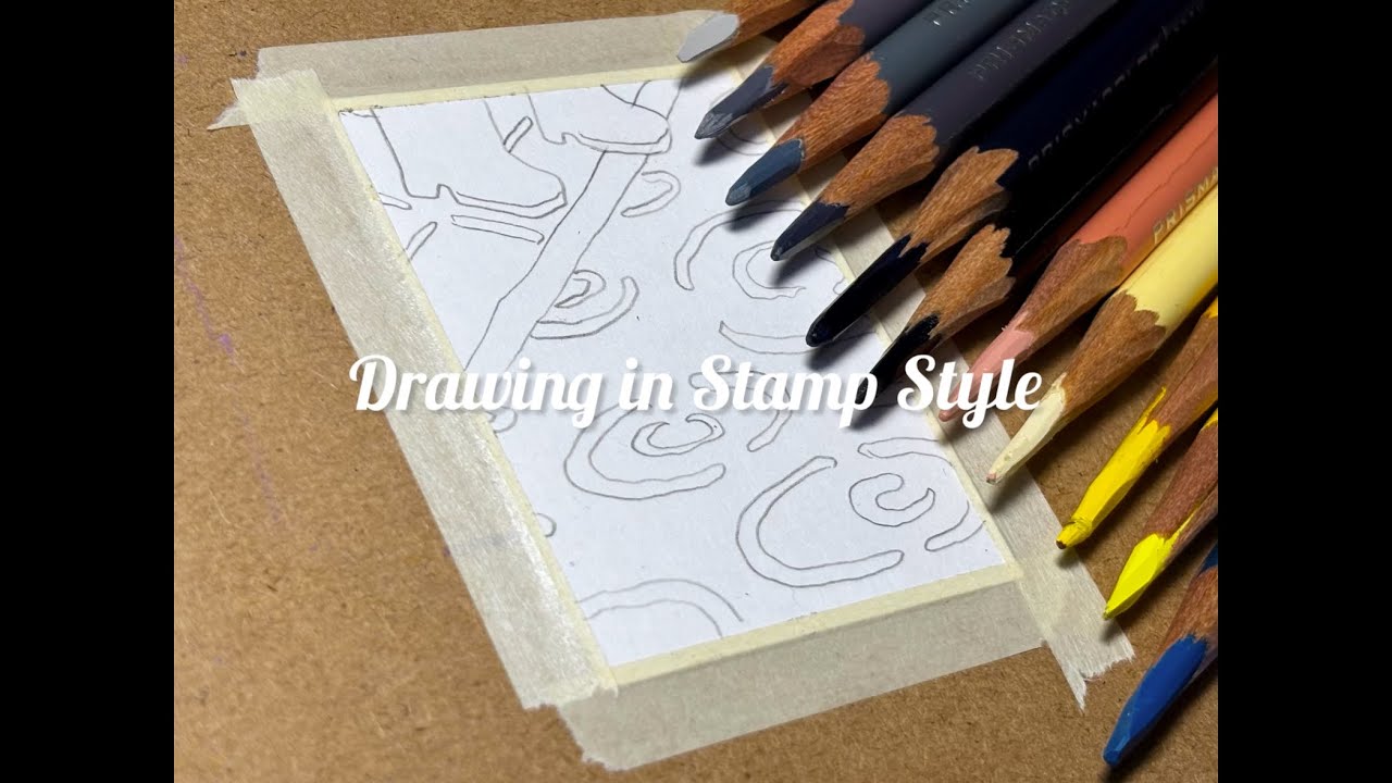 Colored Pencil Stamp｜Quiet Rain