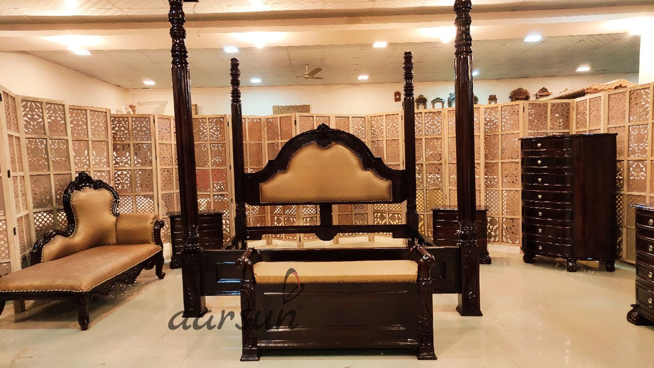 #200 Bedroom Furniture Set 4 Poster Bed Cot, Solid Wood at factory prices @Aarsun
