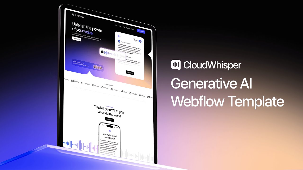 Cloudwhisper - Generative AI Webflow Template | BRIX Templates