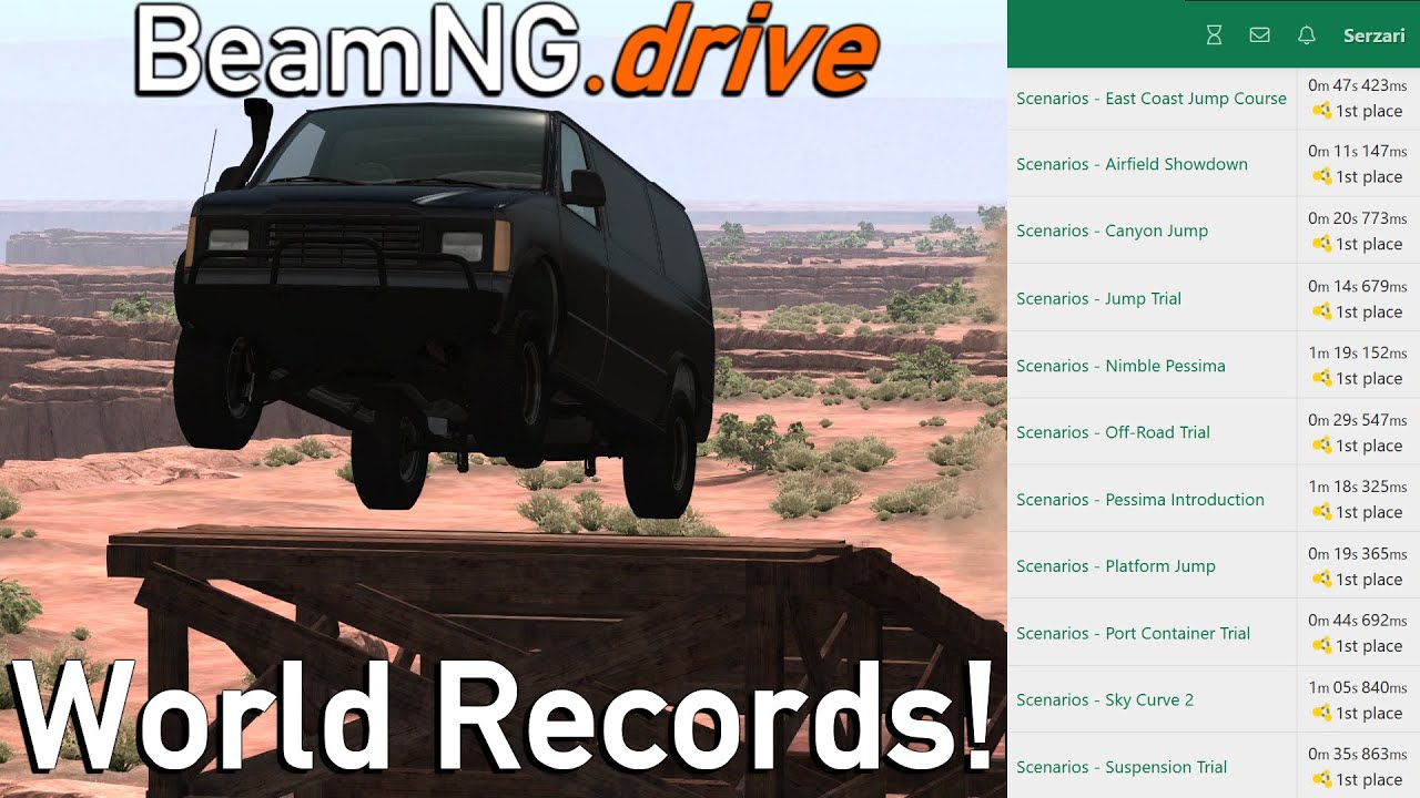 BeamNG.Drive 0.17 - 2 Scenario World Records! | Speedrun.com Submissions #1