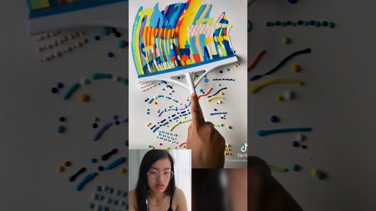 Using A Squeegee To Create Art | From Drops of Paint to A Masterpiece #shorts #art