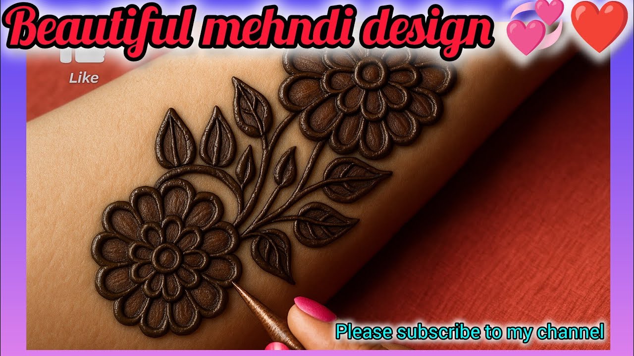 Floral mehndi 🌸🥰 || simple beautiful mehndi designs #yt #youtubevideo #mehndi