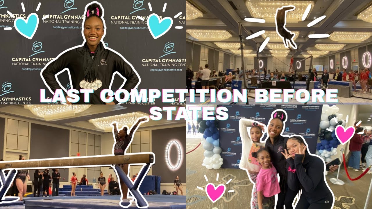 LAST GYMNASTICS COMPETITION BEFORE STATES 🩵🩷| Grwm, gymnastics meet, friends, & more!