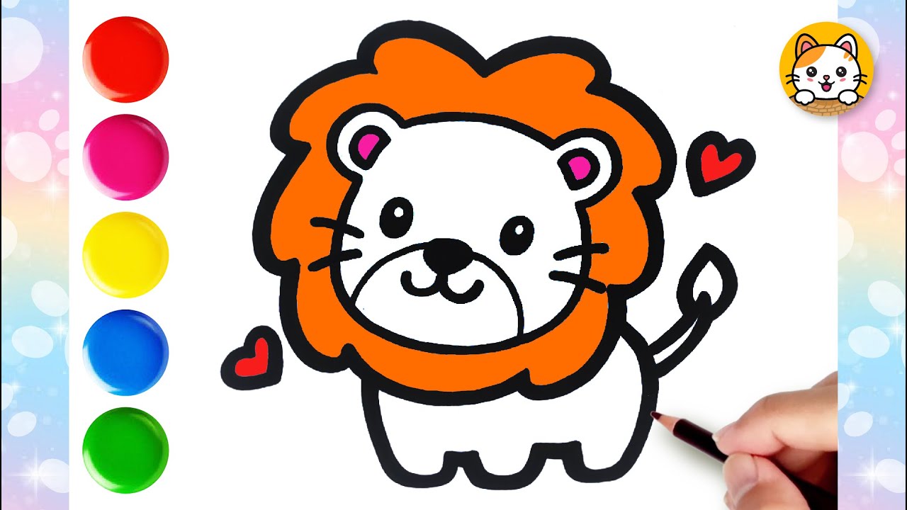 🦁 Cute Lion Drawing Easy | Follow Along Drawing