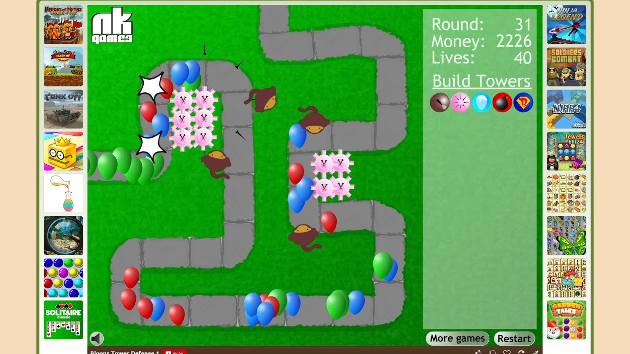 Bloons TD 1 Full Game [No Damage] | Random Games