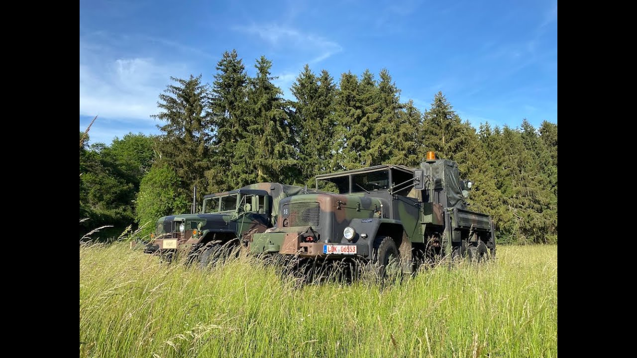 Magirus Deutz Jupiter Kranwagen 1963 & US Army Reo 1972 Ausfahrt