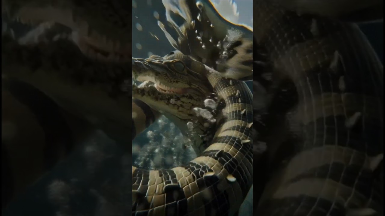 Giant Anaconda vs Crocodile – Who Wins? 🐍🐊 
