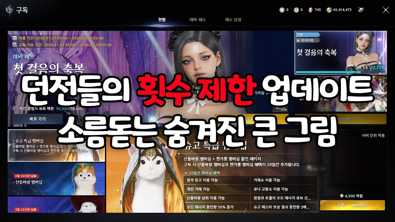 던전의 횟수 제한은 큰 그림을 위한 업데이트였다!