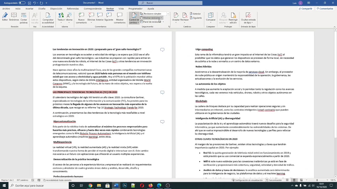 17 Microsoft Word   Office 365   Control de cambios, revisiones, comentarios