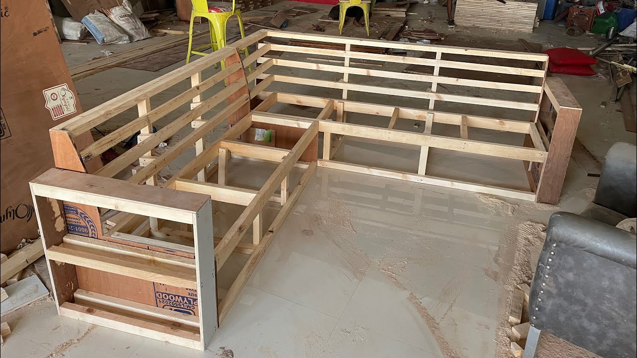 L shape sofa frame