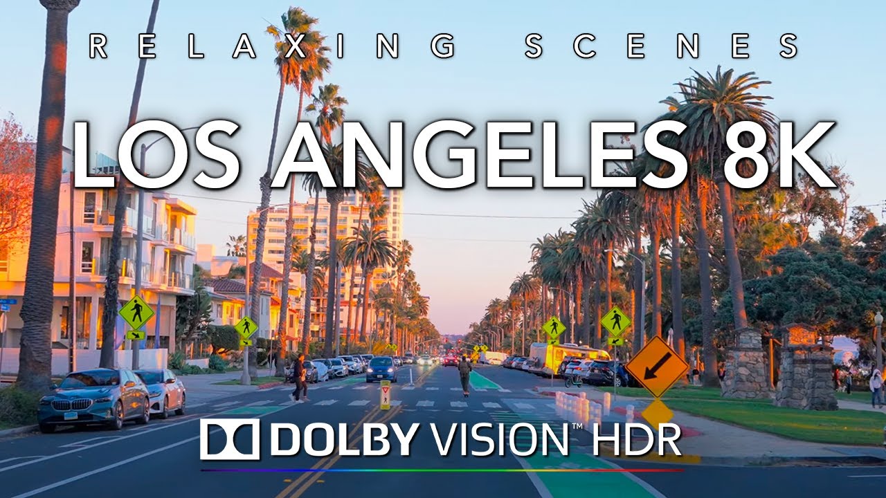 Driving Los Angeles in 8K HDR Dolby Vision - Downtown LA USC to Santa Monica California
