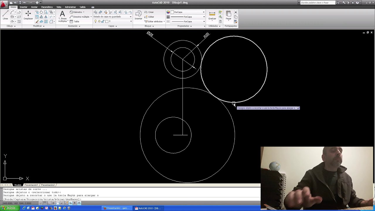 AutoCAD. Fig. 9. Gancho: tangencias