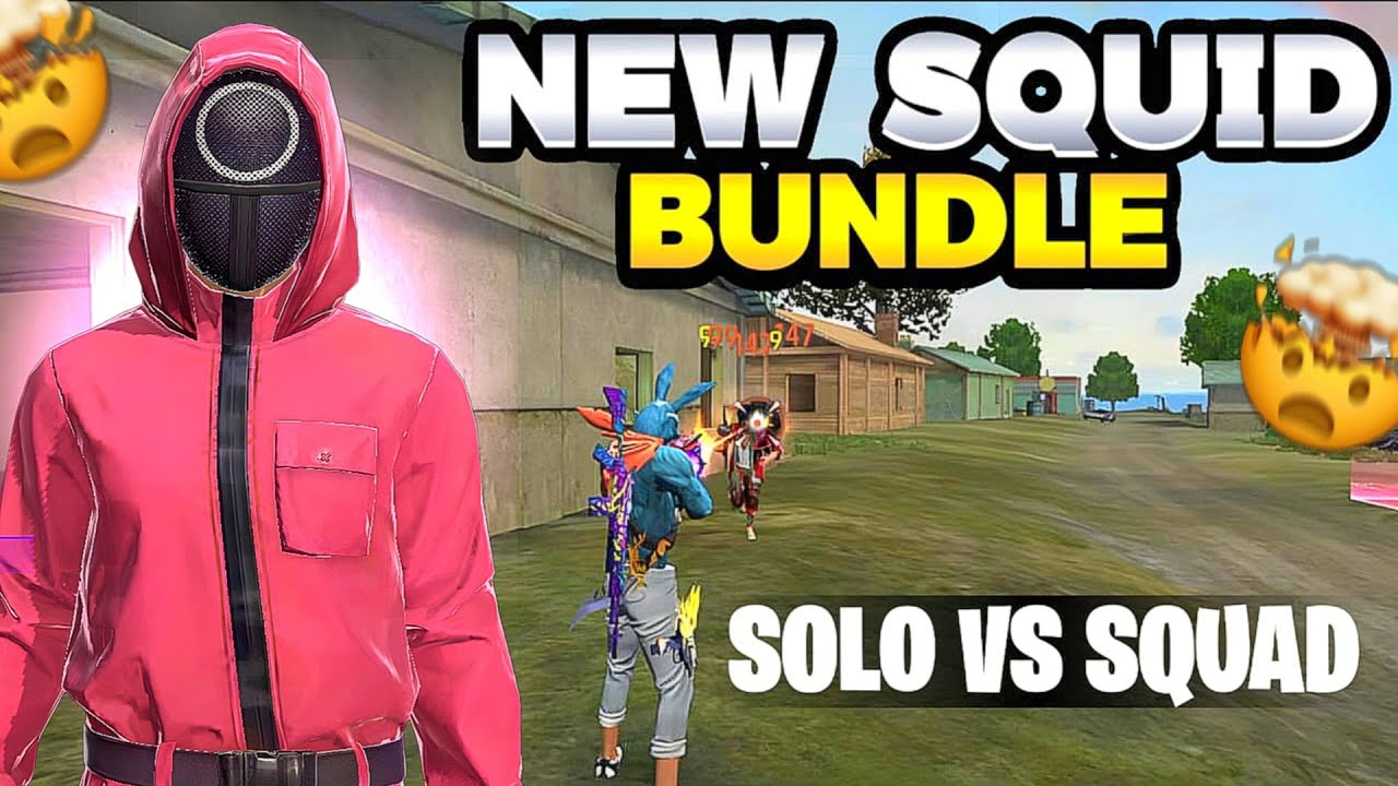 SOLO VS SQUAD 🥵 WITH NEW SQUID GAME BUNDLE 🤯 - GARENA FREE FIRE
