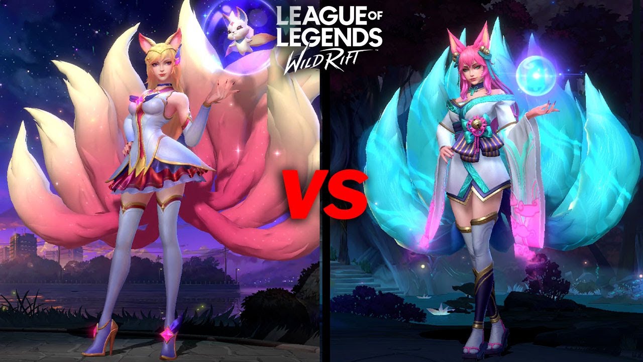 Ahri Spirit Blossom VS Starguardian Skin Comparison Wild Rift