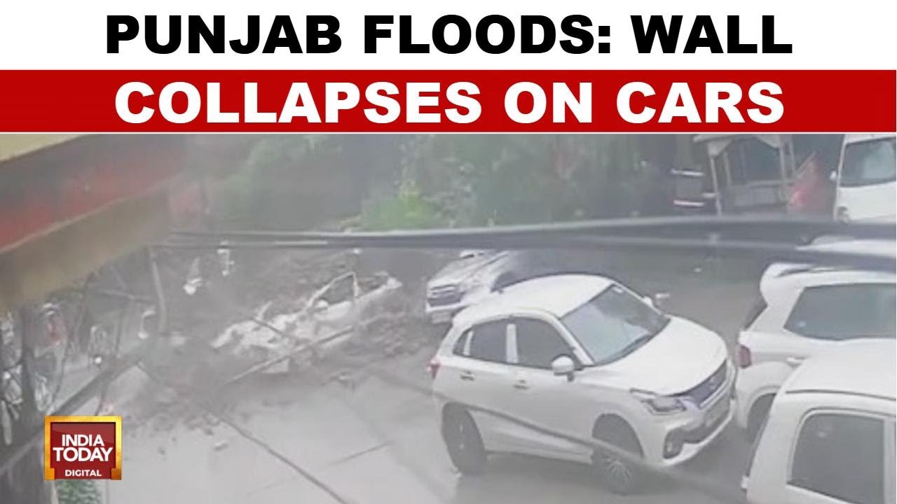 Punjab Floods: Railway Wall Collapses On Cars In Ludhiana, Caught On CCTV