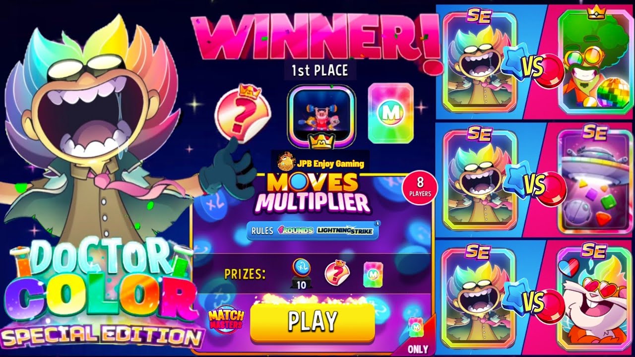 Match Masters Moves Multiplier (Lightning Strike) Tournament Prizes seasonal Sticker and Legendary.