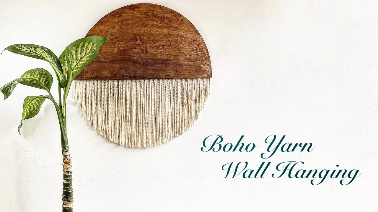 How to make Round Fiber Art Wall Hanging / DIY Macrame Wall Hanging