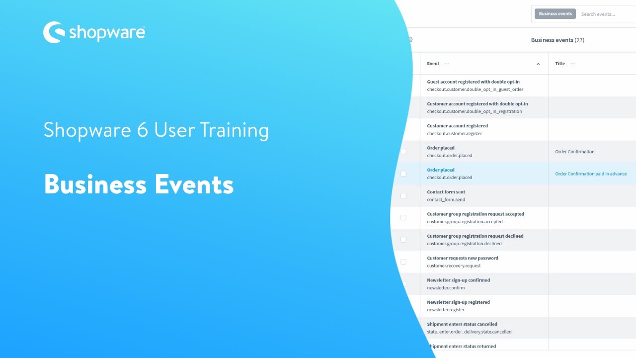 Business Events (Shopware 6 Tutorial EN)