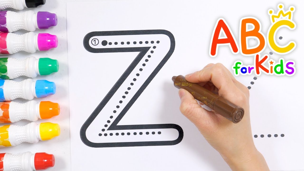 Азбука для детей | Пусть дети выучат алфавит | Изучите Y и Z, написав и раскрасив алфавит.