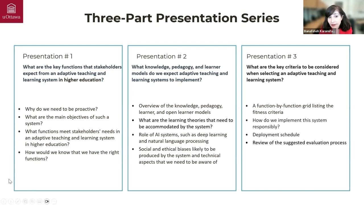 Adaptive Learning: Toward assessment of adaptive teaching and learning tools - what matters?