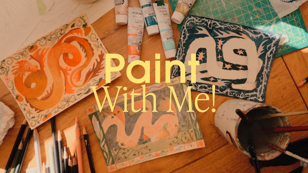 Рисуйте вместе со мной ✨ Открытки для выставки в галерее! Как я рисую акриловой гуашью