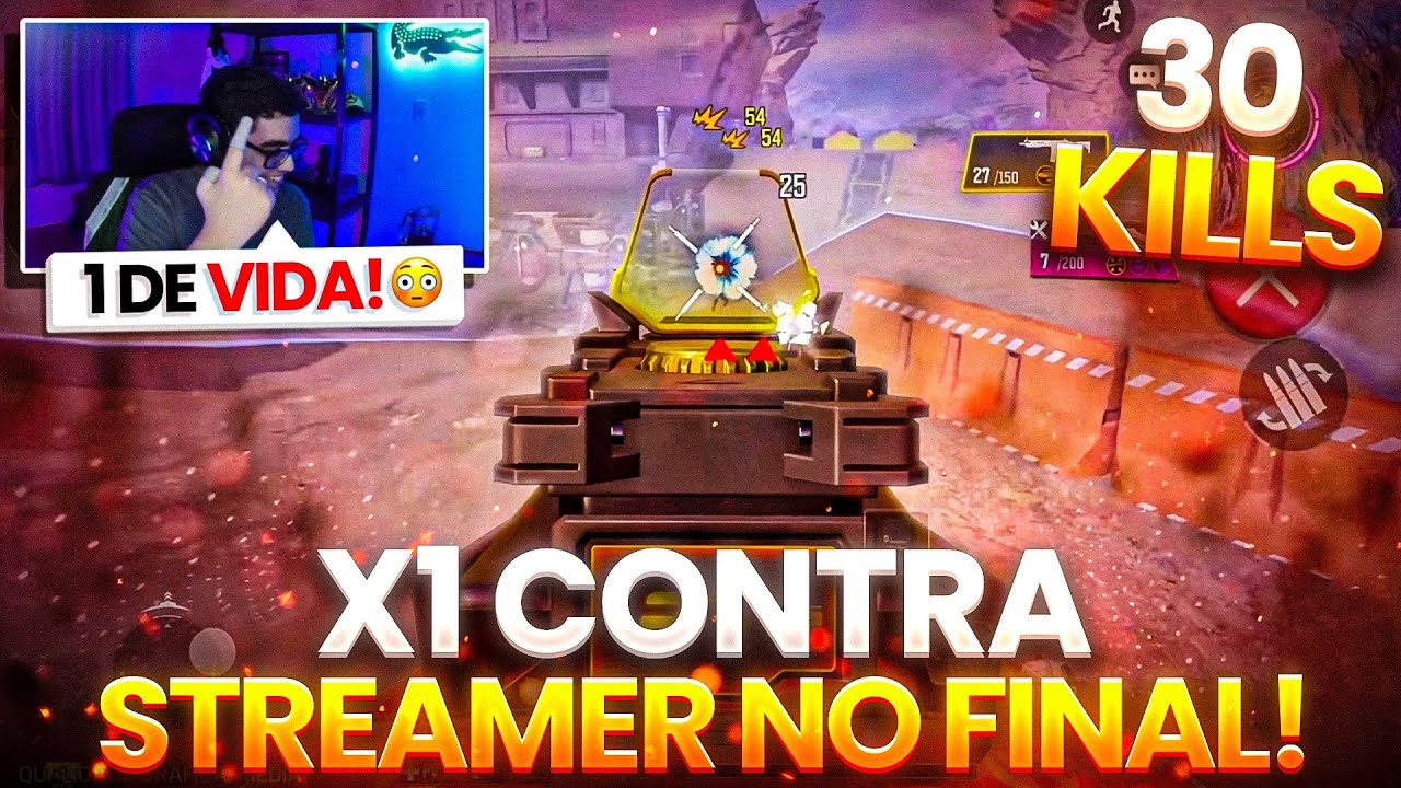 TROMBEI UM STREAMER NA PARTIDA MAIS INSANA DA NOVA ATUALIZAÇÃO (TEVE X1 NO FINAL 👀) E FIZ 30 KILLS 🔥