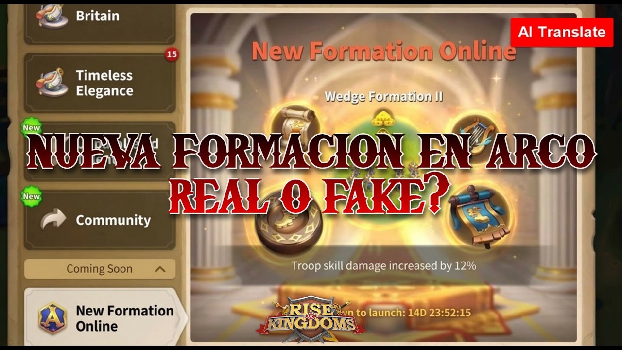 NUEVA FORMACION EN ARCO FILTRADA? - Rise of Kingdoms