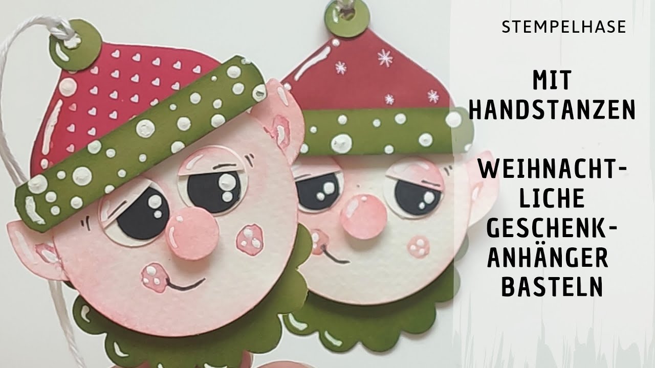 Anleitung: weihnachtliche Geschenkanhänger, schnell und einfach, mit Kreisstanzen basteln