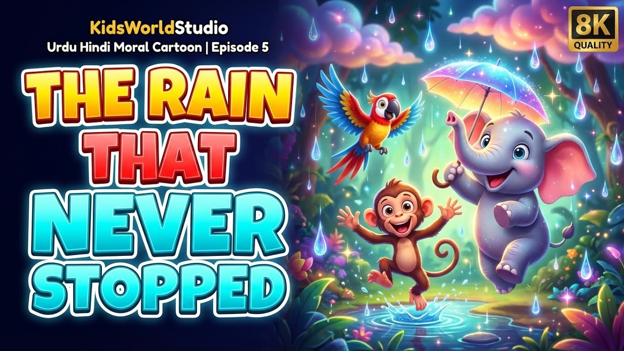 The Rain That Never Stopped 🌧️🌴 | Jungle Friends | Urdu Hindi Moral Cartoon | Episode 5