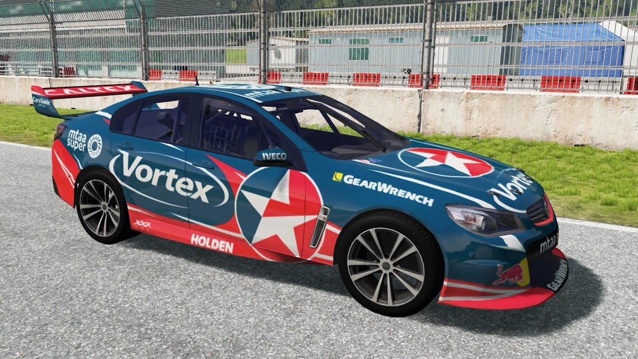 BeamNG.drive - Holden Commodore V8 Supercar TeamVortex - Car Show Test Drive Crash . 4K 60fps.