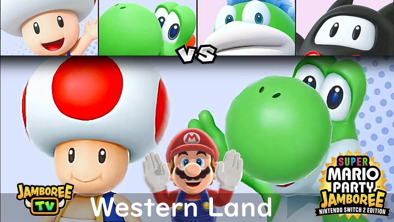 Super Mario Party Jamboree TV: Тоад и Йоши против Спайка и Ниндзя в Западной стране