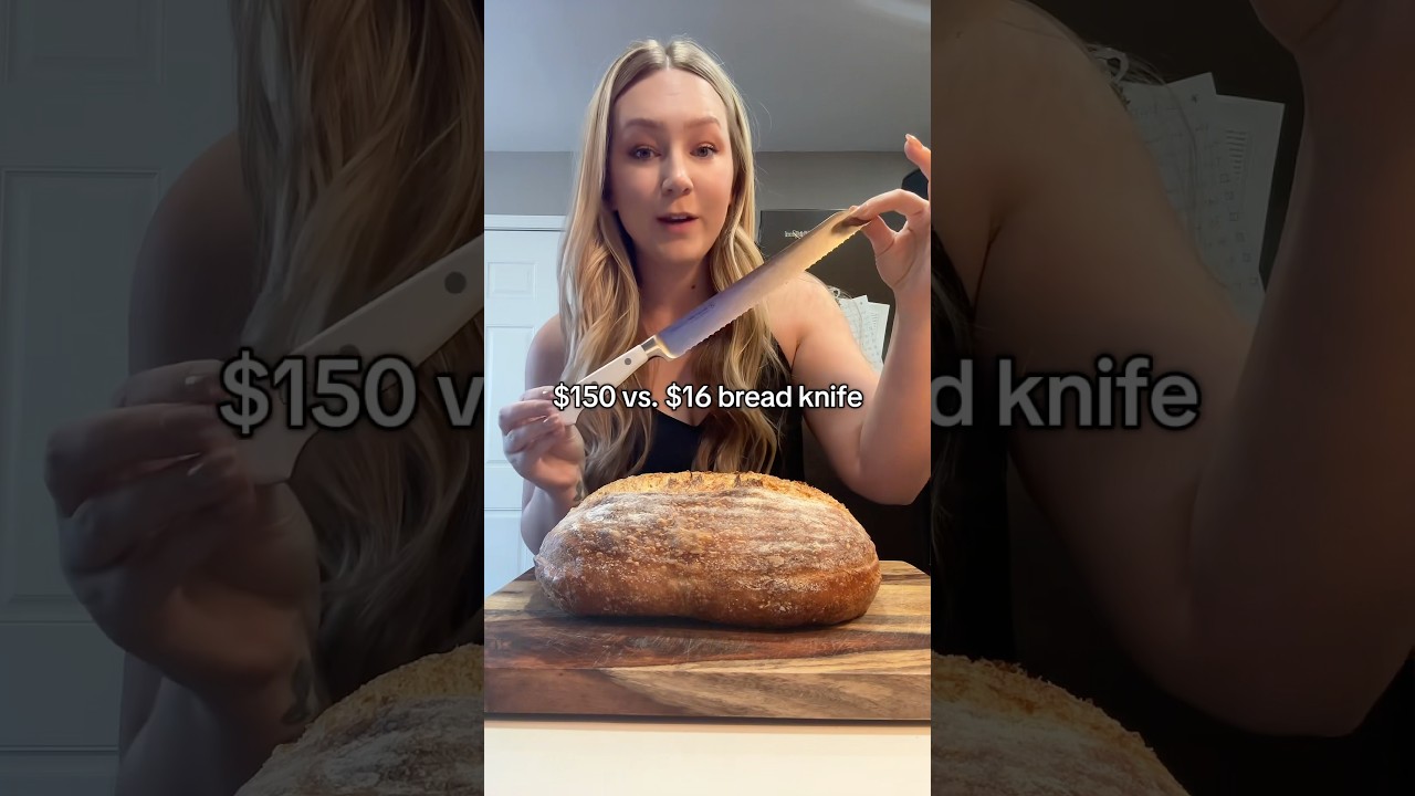 Comparing $150 vs. $16 bread knife! #breadknife #knifereview
