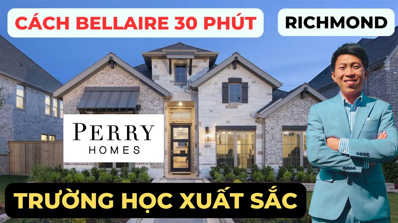 #44 Richmond - NHÀ PERRY HOMES siêu sang với khu trường học xuất sắc cách Bellaire 30 phút!!