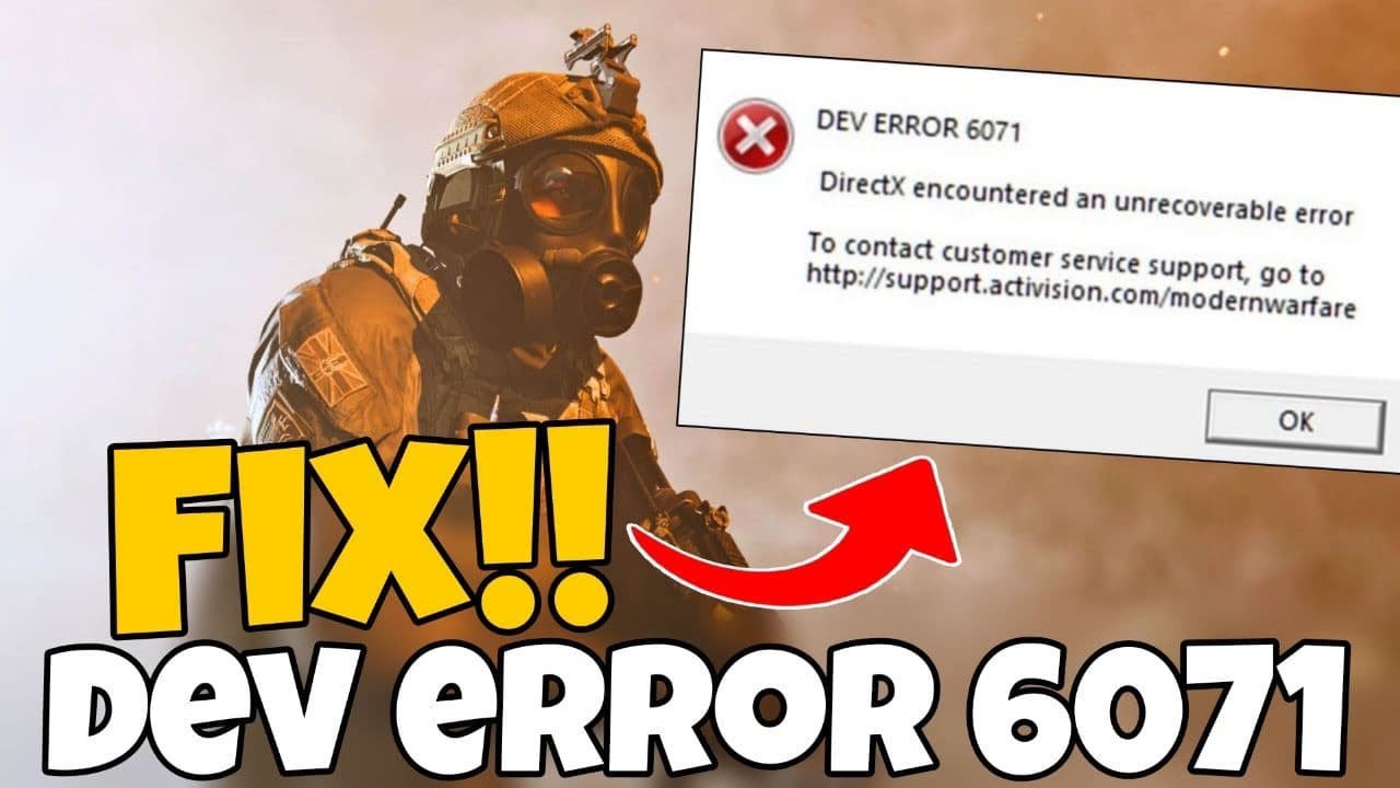 How to fix warzone dev error 6071 (directx encountered an unrecoverable error)