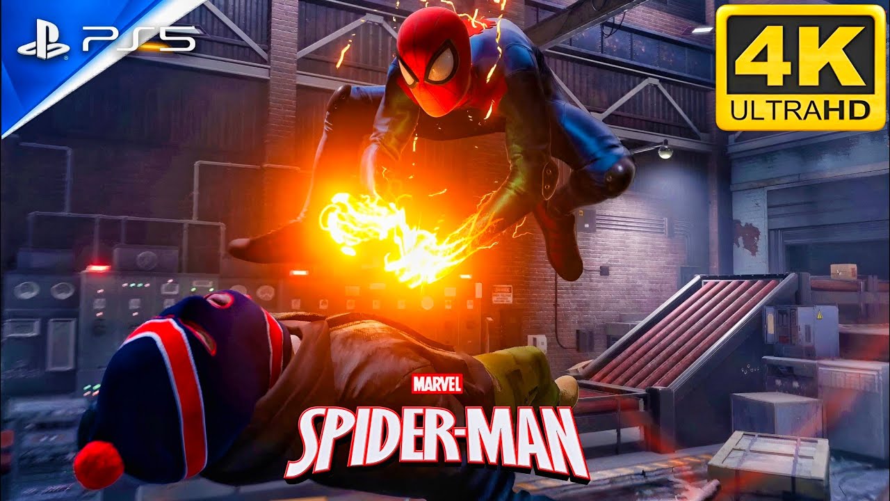 Spider-Man PS5 4k60fps saving cat from Hooligan Epic gameplay