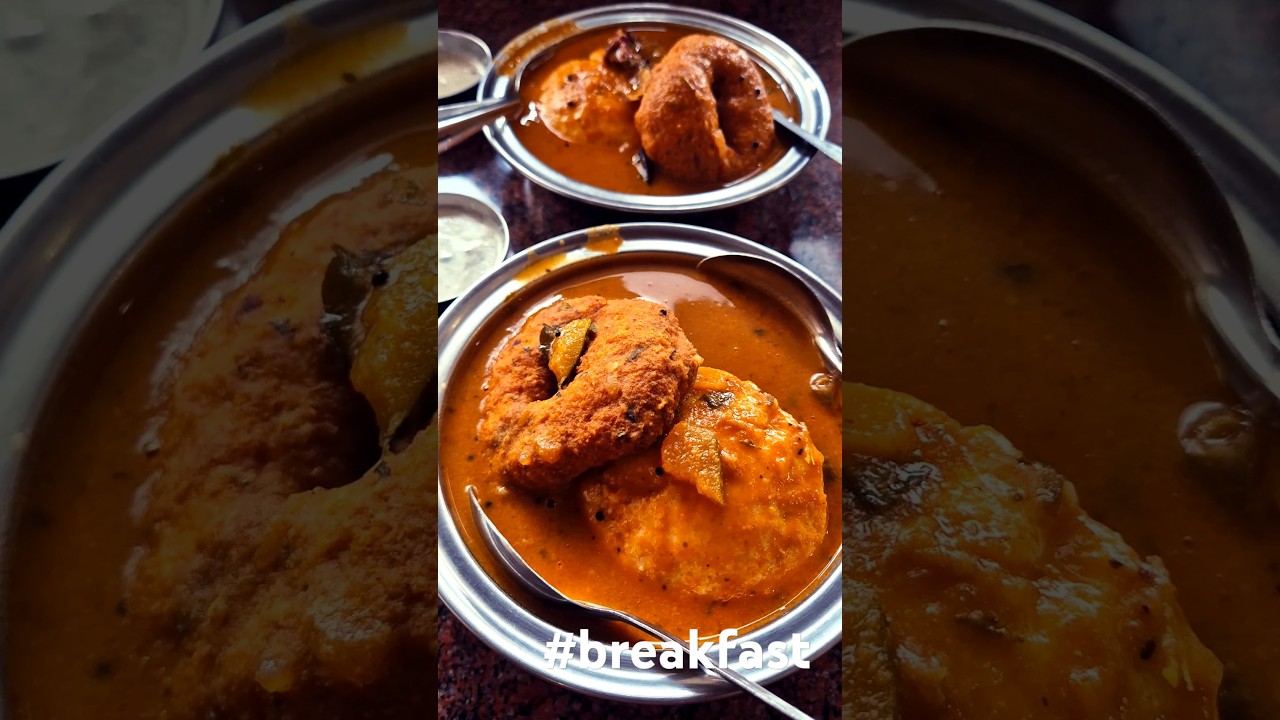Idling Vada Sambar Dip - South Indian Breakfast #food #aroundmangalore