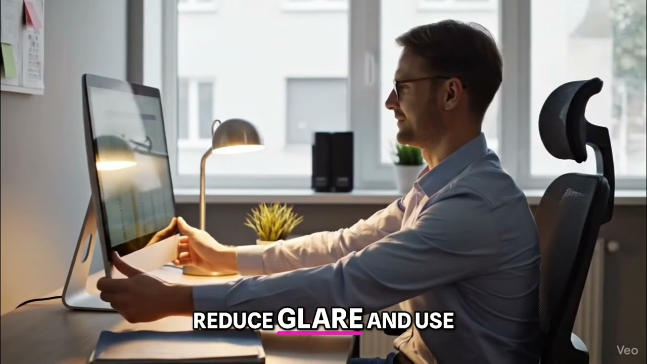 Eye strain?Check your lighting! #ergonomics #healthyworkhabits #posturetips   #viralshort  #trending