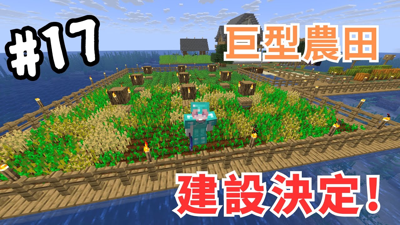 【Minecraft】毛球實況：生存日記#17 超巨型農田 !【我的世界】