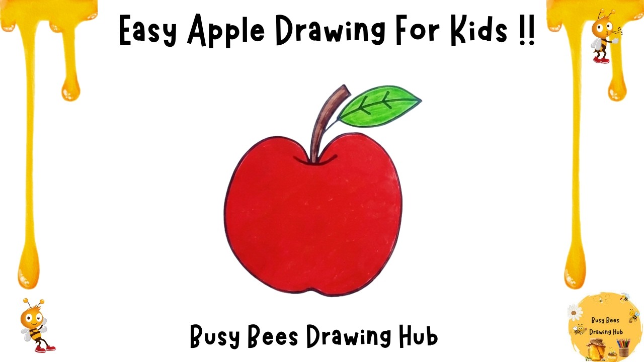 Как нарисовать яблоко 🍎 | Простой рисунок яблока для детей | Пошаговое руководство по рисованию я...