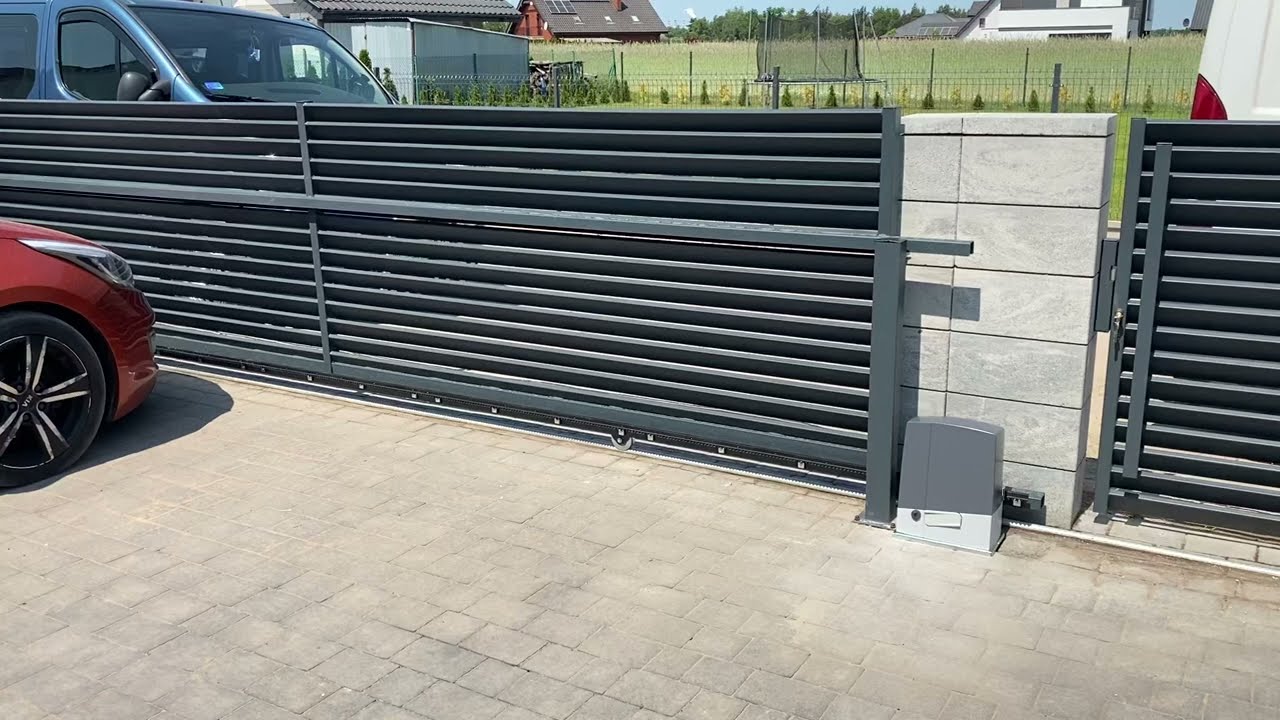 BRAMA PRZESUWNA bez przeciwagi. mało miejsca, blisko furtka MONTAZ BARTOREX KONIN came bxv