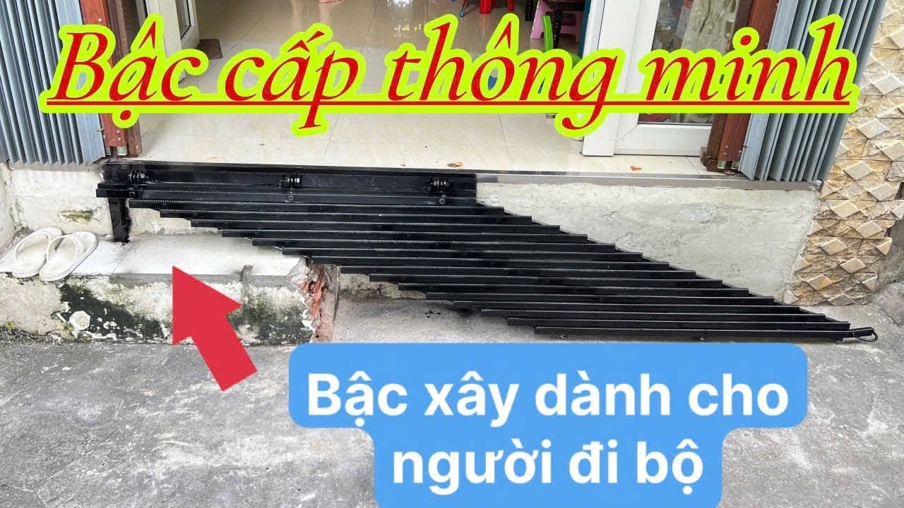 Bậc cấp thông minh xếp được | Bậc dẫn xe thông minh có bậc xây cố định dành cho người đi bộ - KTLXD