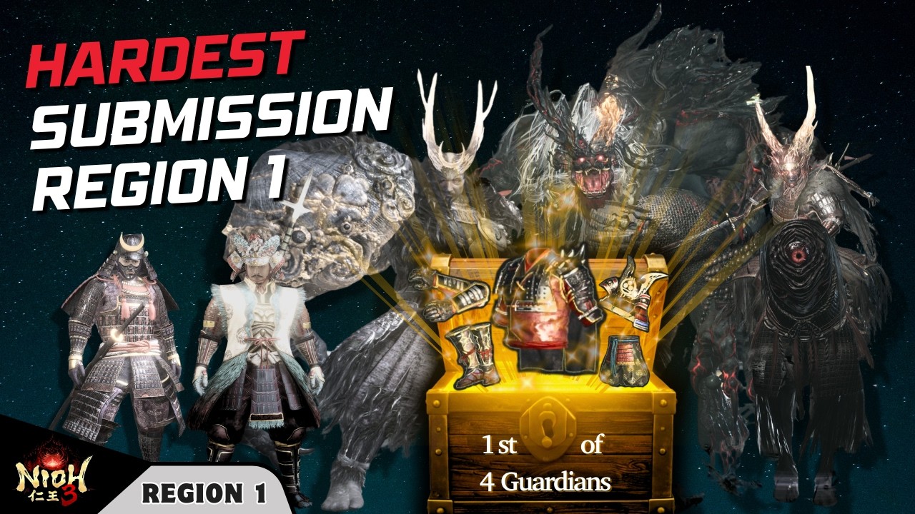 Nioh 3: САМОЕ СЛОЖНОЕ задание для 1-го региона – ЛЕГКО победить всех 5 боссов (Четырех Небесных К...
