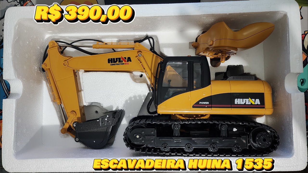 ESCAVADEIRA HUINA 1535 DE CONTROLE REMOTO COMPRADA NO MERCADO LIVRE