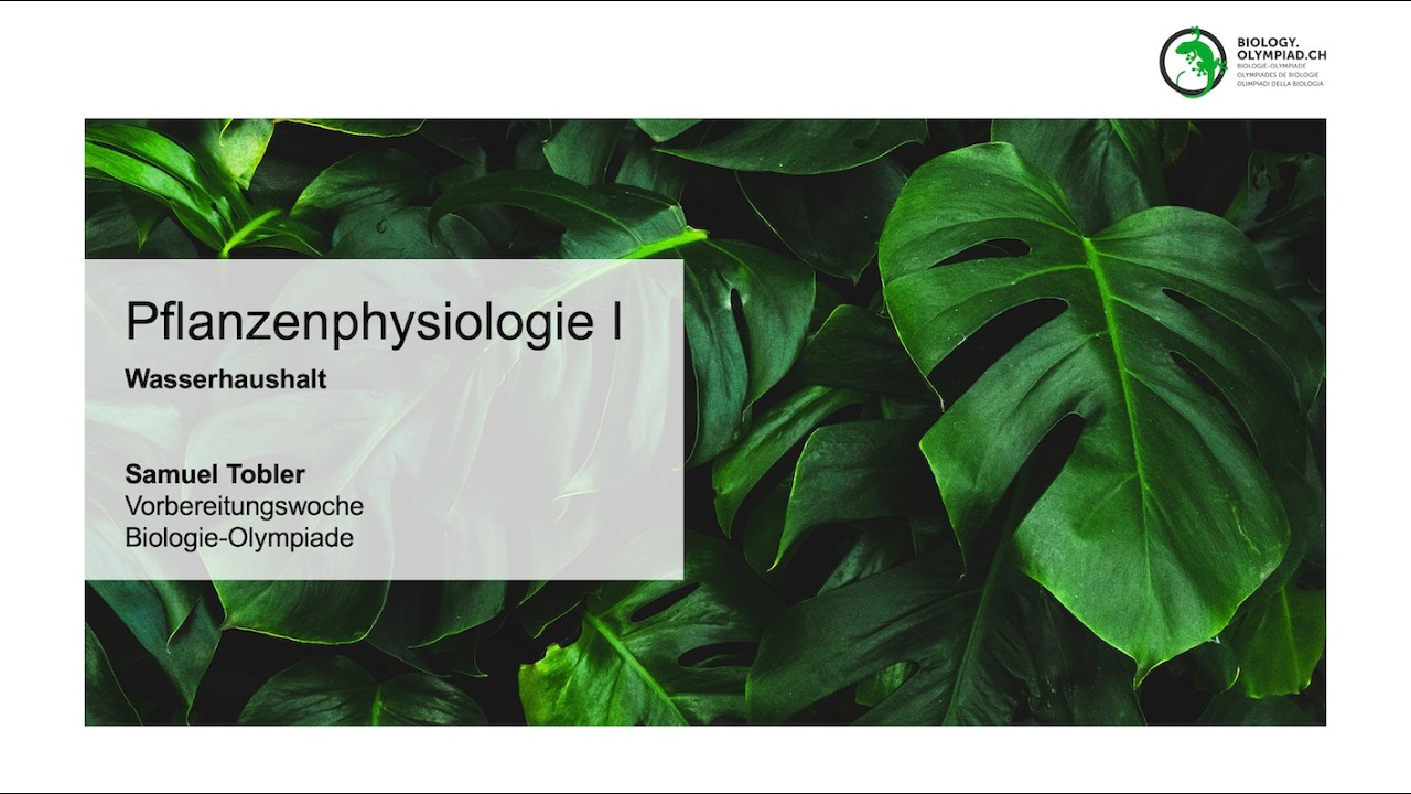 Wasserhaushalt (Pflanzenphysiologie I)