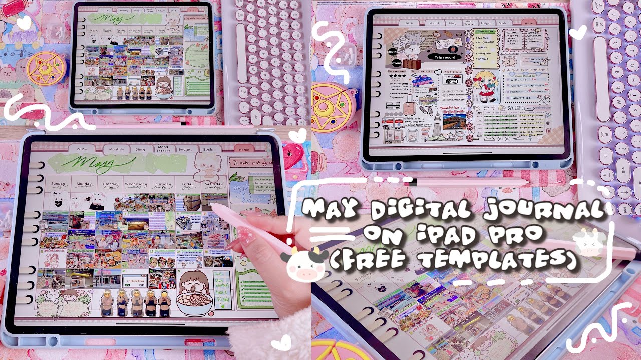 [iPad ASMR] Digital Journal w/ Me On iPad Pro Using Goodnotes6 - May 2024 (Productive + Food 🍱🥘🧆🥙🍜)