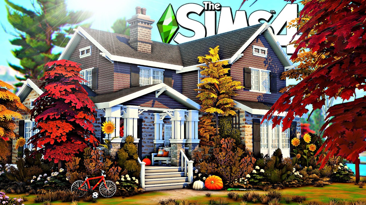 Уютный осенний семейный дом 🍂 || Скоростная постройка в The Sims 4