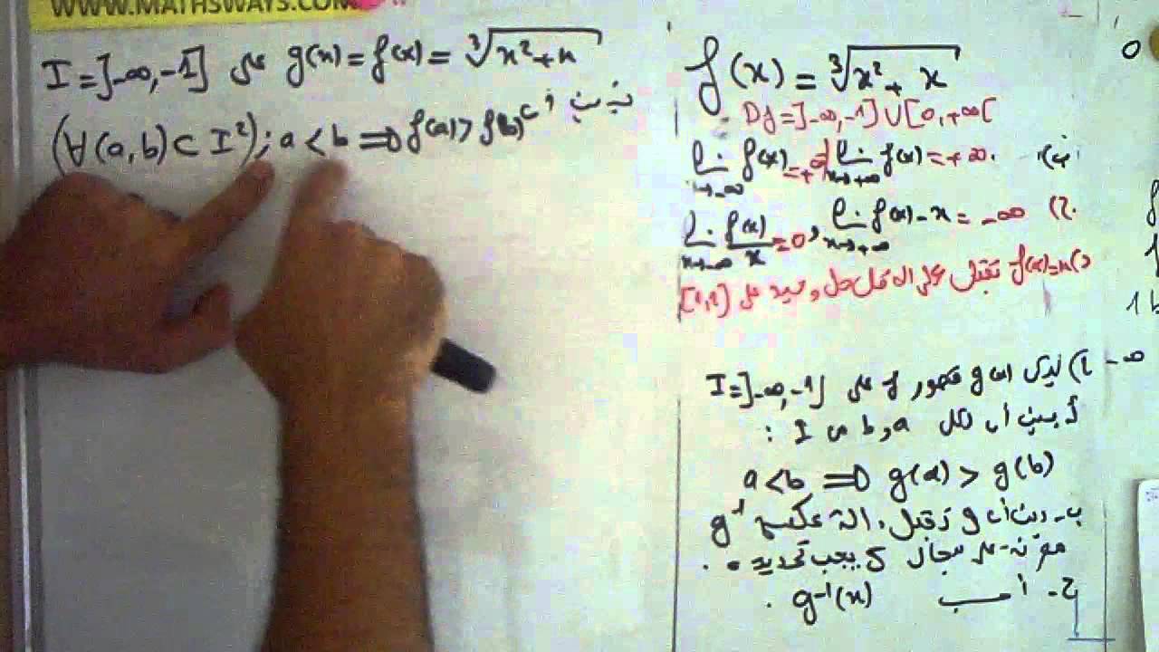 دراسة دالة الجذر النوني مثال 4